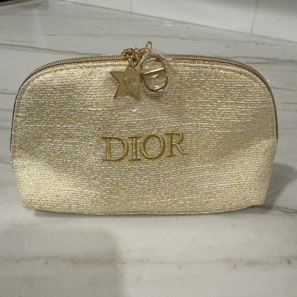 Dior Shimmering Gold Cosmetic Bag